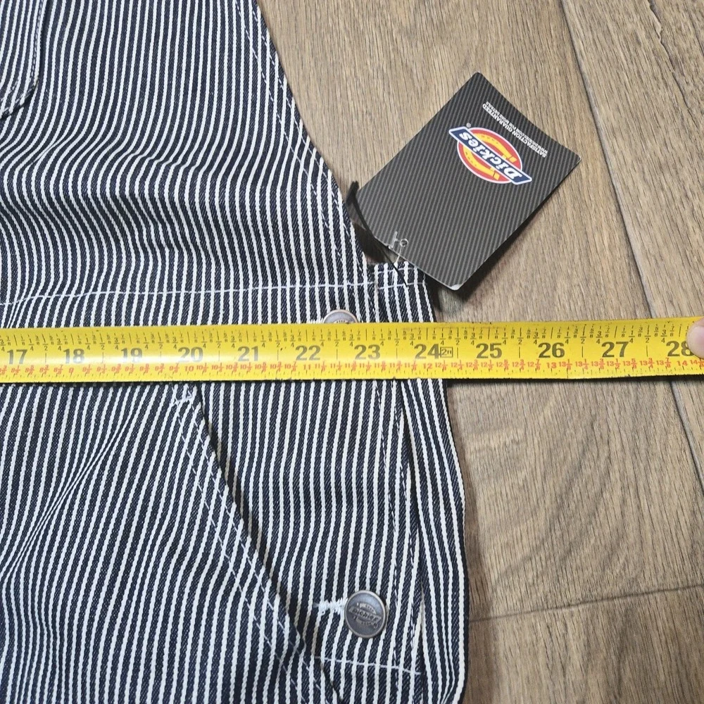 Dickies Hickory Bib Overalls Men Size 44x30 Railroad Stripe Denim